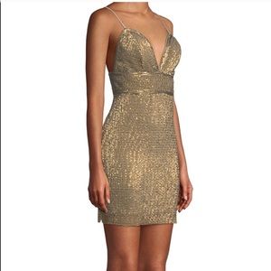 SAYLOR/ gold sequin mini dress NWOT